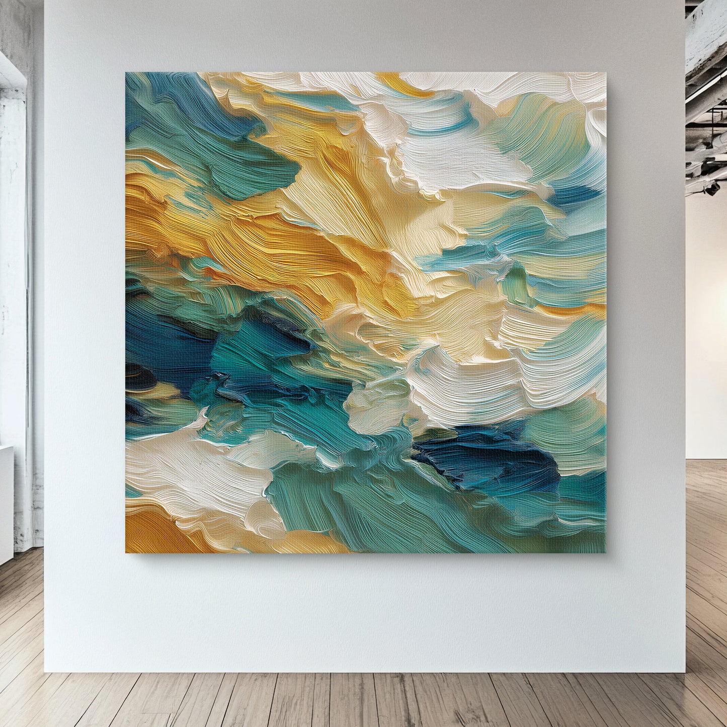 Abstract Wall Art Stretched Canvas Print - "Ocean Swell"