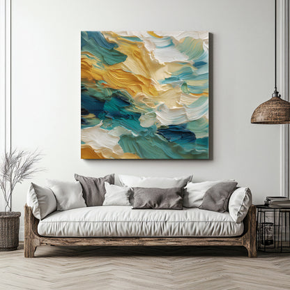 Abstract Wall Art Stretched Canvas Print - "Ocean Swell"