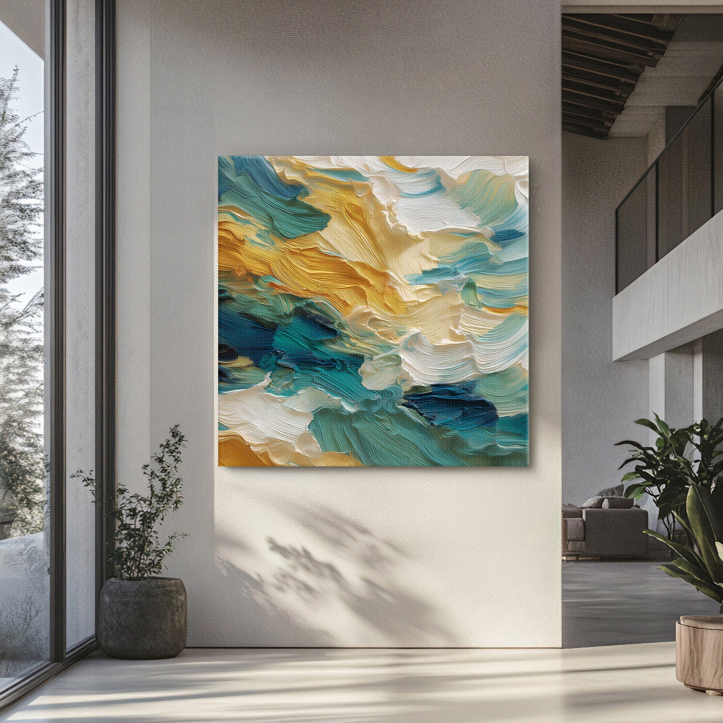 Abstract Wall Art Stretched Canvas Print - "Ocean Swell"