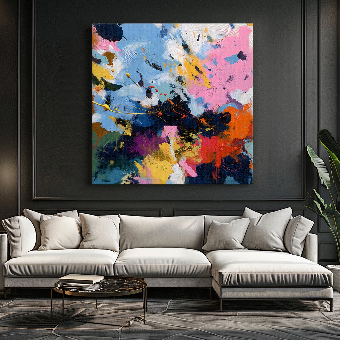 Abstract Wall Art  Stretched Canvas Print - "Midday Tempest"