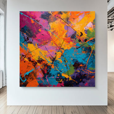 Abstract Wall Art Rolled Canvas - "Radiant Chaos"