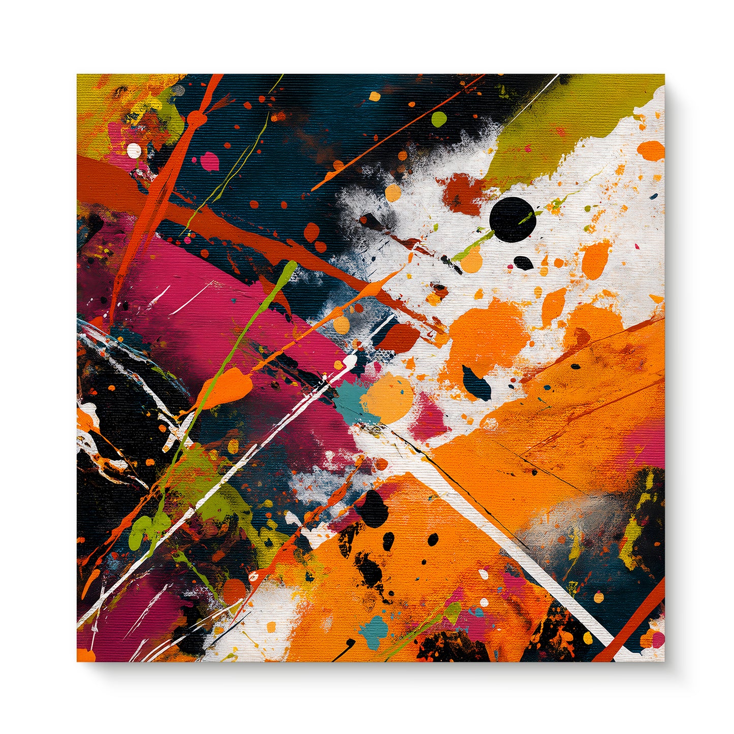 Abstract Wall Art Stretched Canvas Print - "Color Storm"