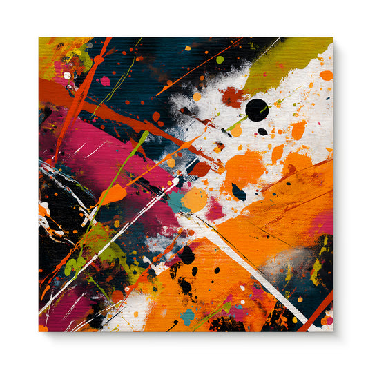 Abstract Wall Art Rolled Canvas - "Color Storm"