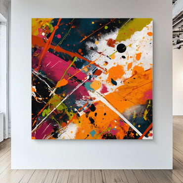 Abstract Wall Art Rolled Canvas - "Color Storm"