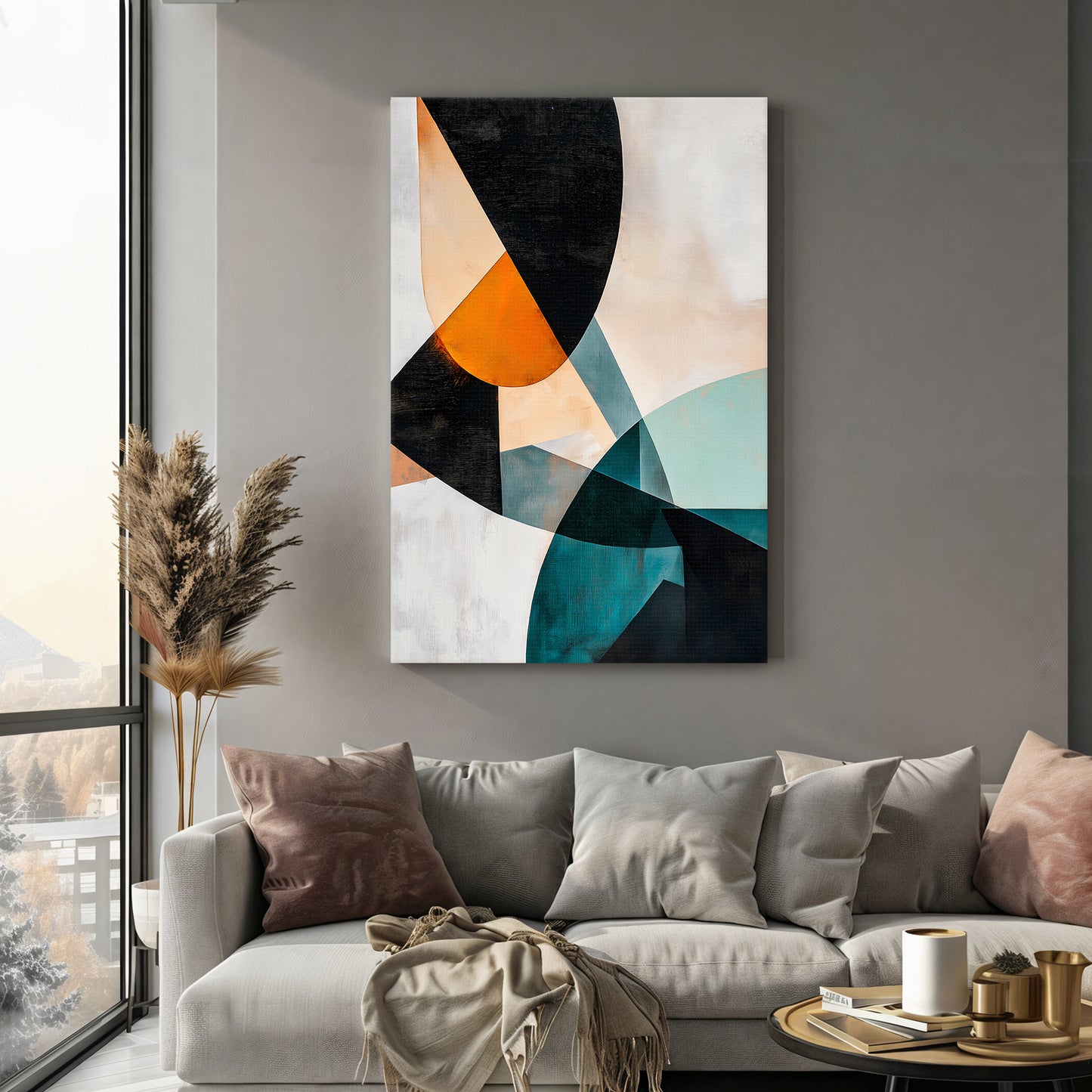 Abstract Wall Art Stretched Canvas Print - "Shifting Planes"