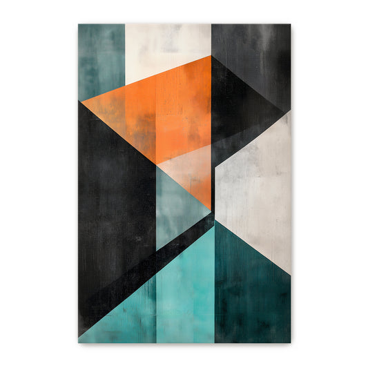 Geometric Abstract Wall Art Rolled Canvas - "Prism Divide"