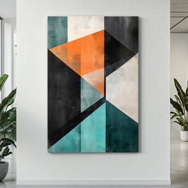 Geometric Abstract Wall Art Rolled Canvas - "Prism Divide"