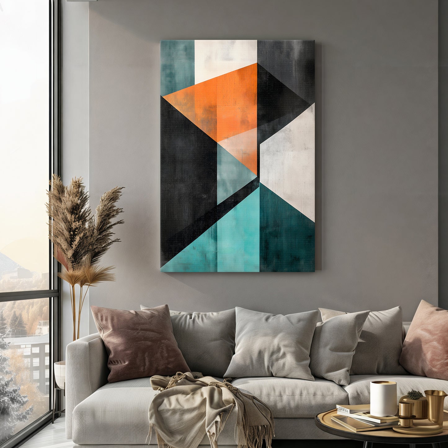 Geometric Modern Abstract Wall Art Digital Download - "Prism Divide"