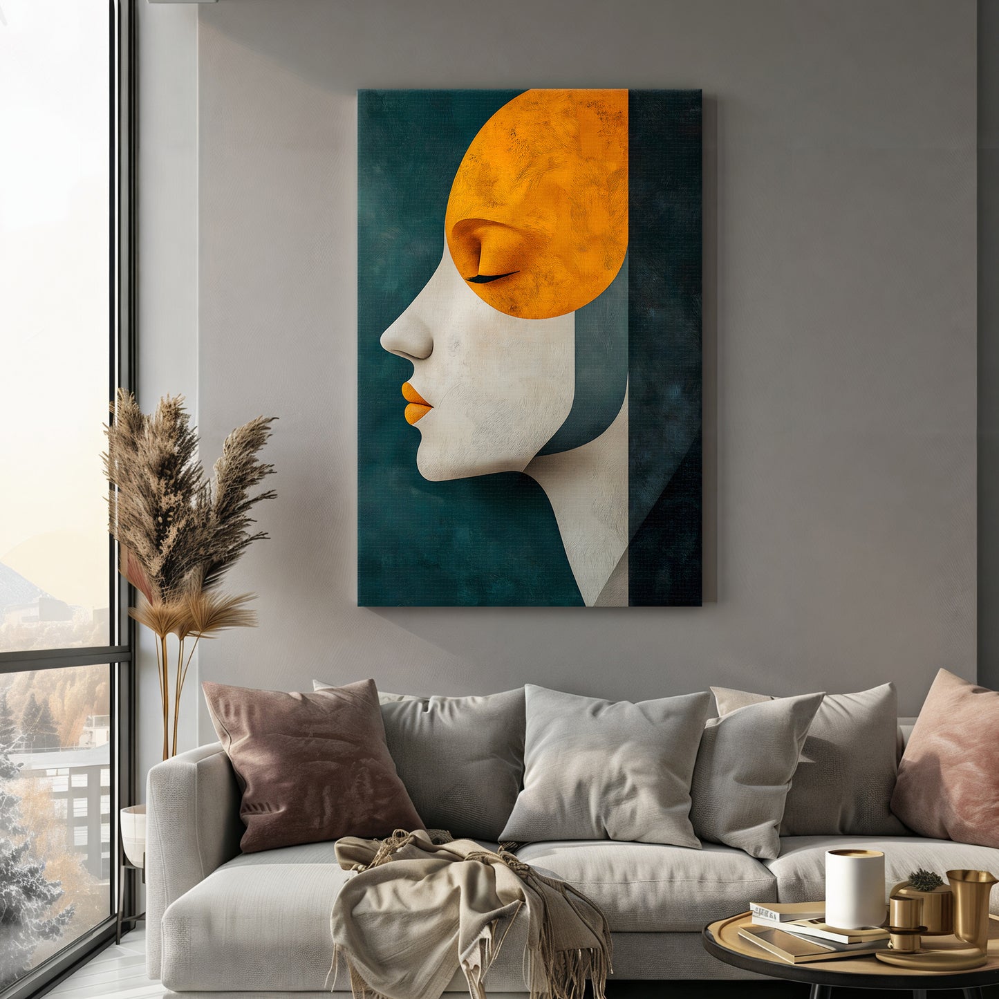 Abstract Wall Art Stretched Canvas Print - "Quiet Radiance"