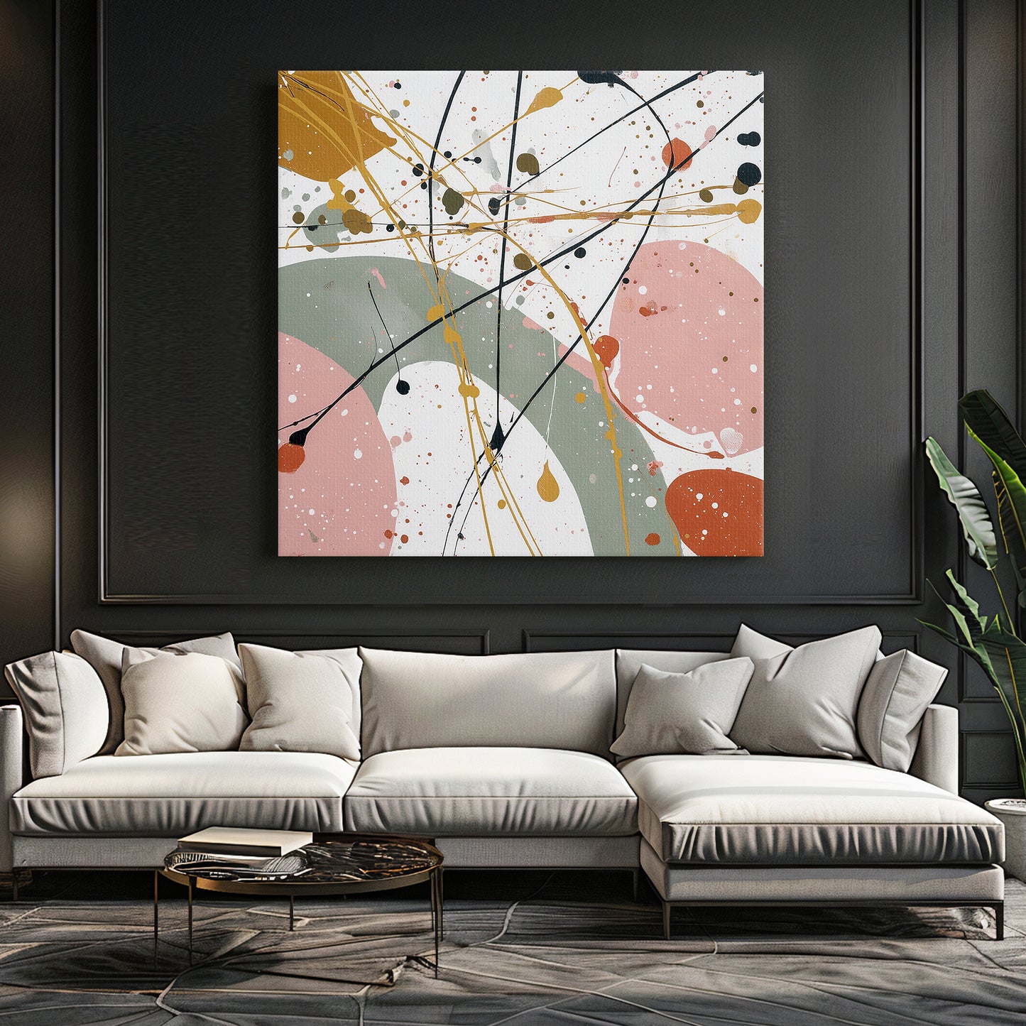 Abstract Wall Art Stretched Canvas Print - "Chaotic Harmony"