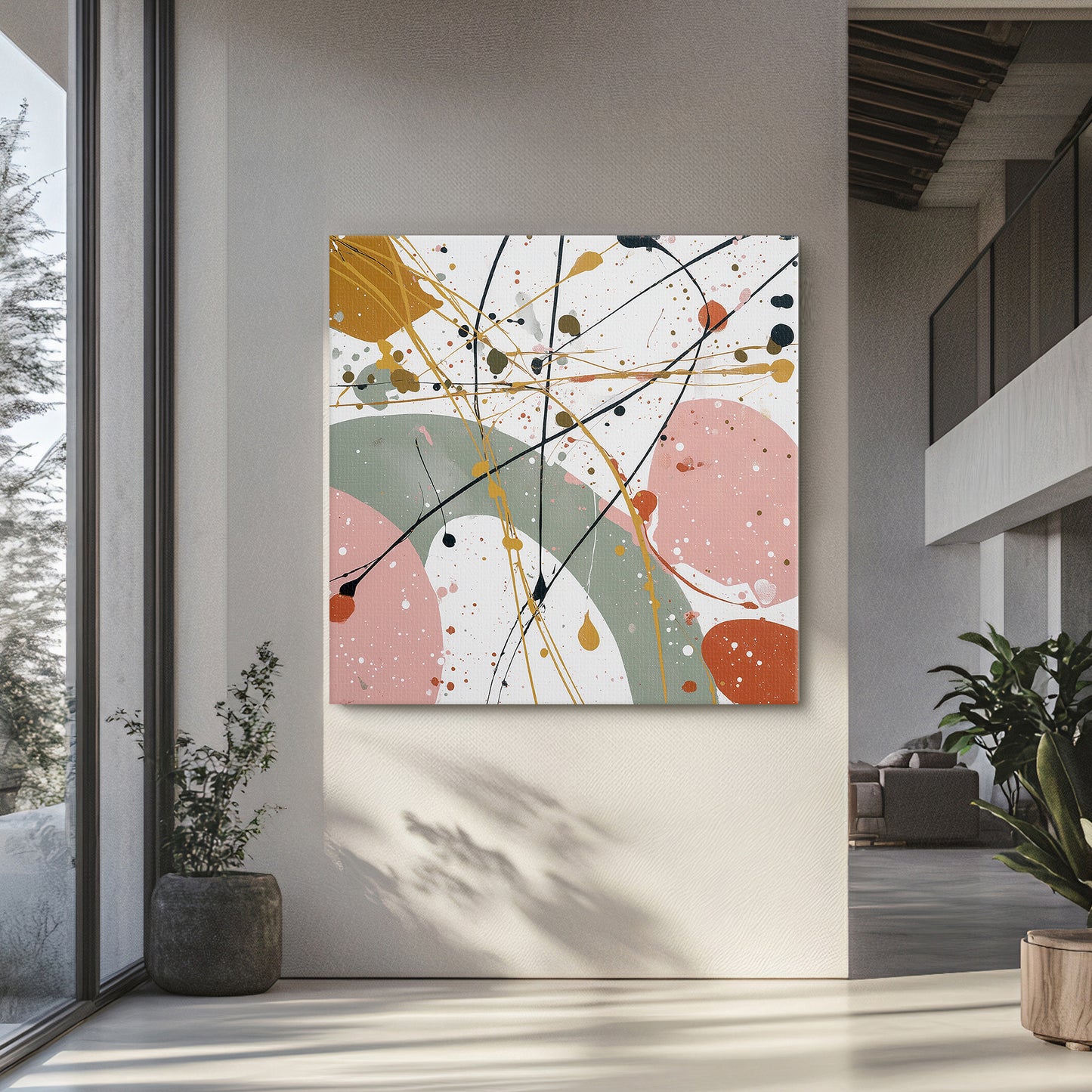 Abstract Wall Art Stretched Canvas Print - "Chaotic Harmony"