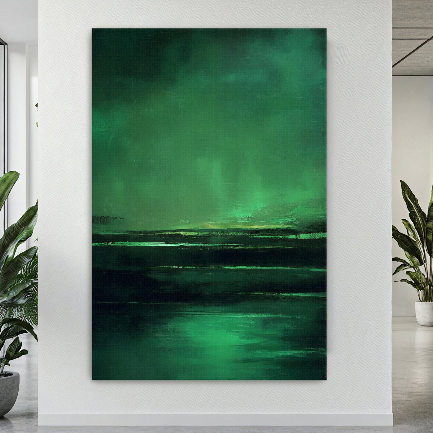 Abstract Minimalist Wall Art Stretched Canvas Print - "Abyssal Dawn"