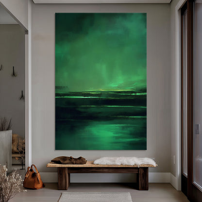 Abstract Minimalist Wall Art Stretched Canvas Print - "Abyssal Dawn"