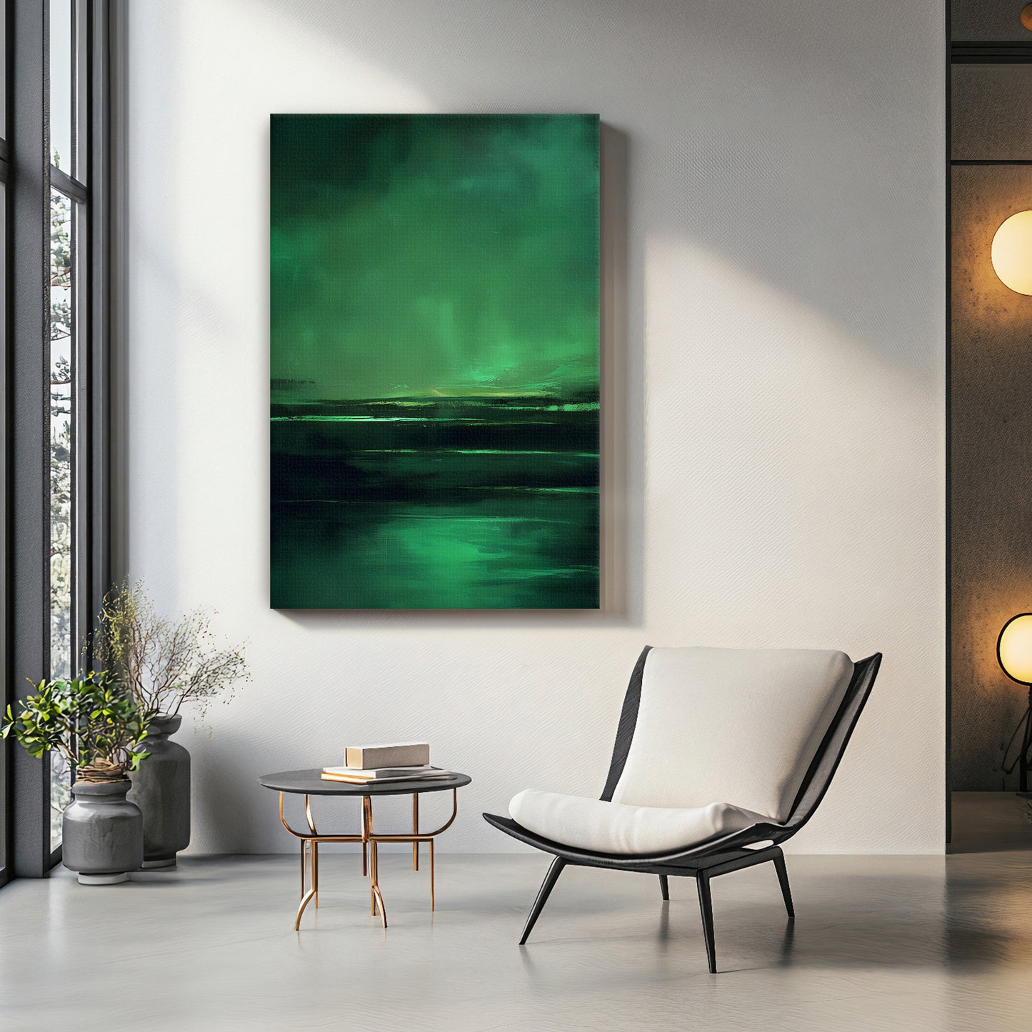 Abstract Minimalist Wall Art Stretched Canvas Print - "Abyssal Dawn"
