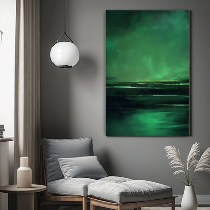 Abstract Minimalist Wall Art Stretched Canvas Print - "Abyssal Dawn"