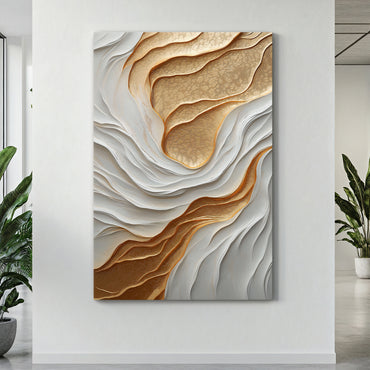Modern Abstract Wall Art Rolled Canvas - "Lustrous Strata""