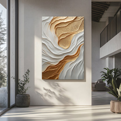 Modern Abstract Wall Art Rolled Canvas - "Lustrous Strata""