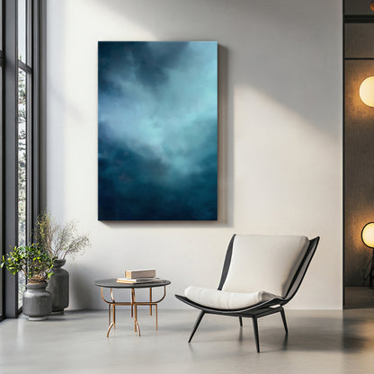 Abstract Minimalist Wall Art Stretched Canvas Print - "Luminous Void"