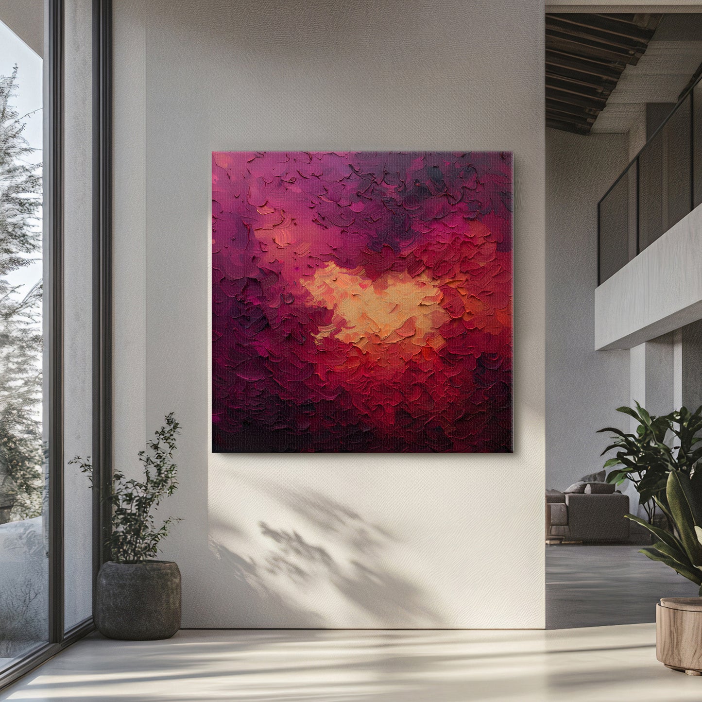 Abstract Wall Art Rolled Canvas - "Velvet Inferno"