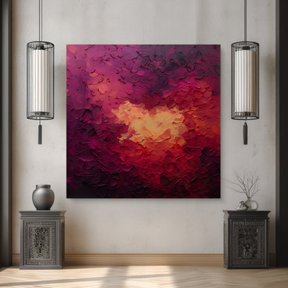 Abstract Wall Art Stretched Canvas Print - "Velvet Inferno"