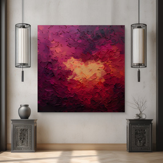 Abstract Wall Art Stretched Canvas Print - "Velvet Inferno"