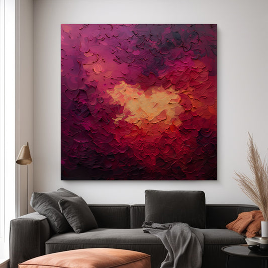 Abstract Wall Art Rolled Canvas - "Velvet Inferno"