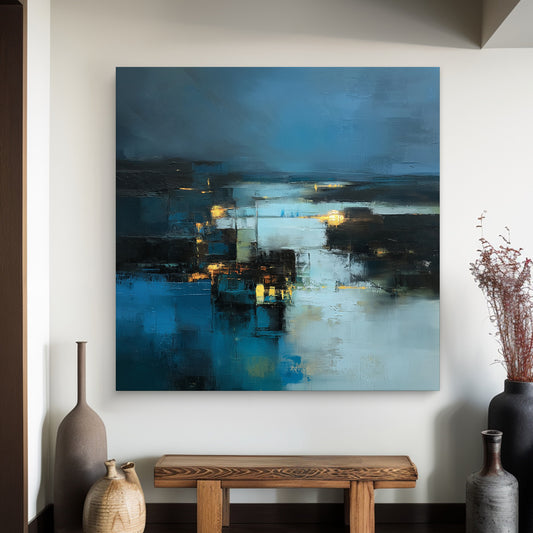 Abstract Minimalist Wall Art Digital Download - "Harbor Lights"
