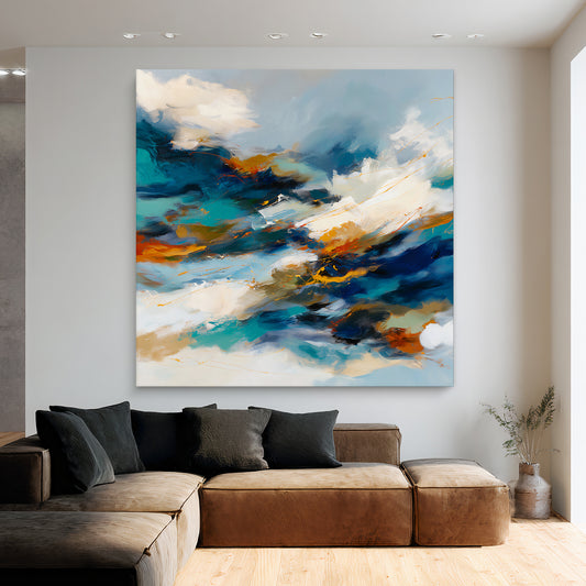 Abstract Wall Art Rolled Canvas - "Elemental Flow"