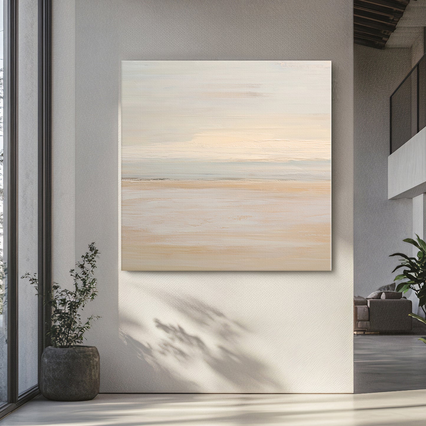 Abstract Minimalist Wall Art Rolled Canvas - "Silent Sands"