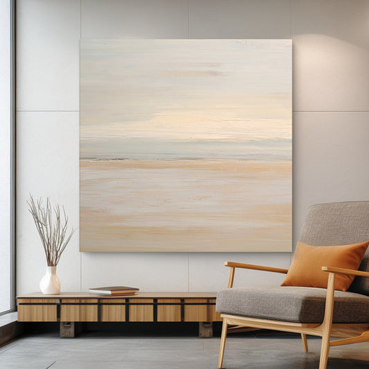 Abstract Minimalist Wall Art Stretched Canvas Print - "Silent Sands"