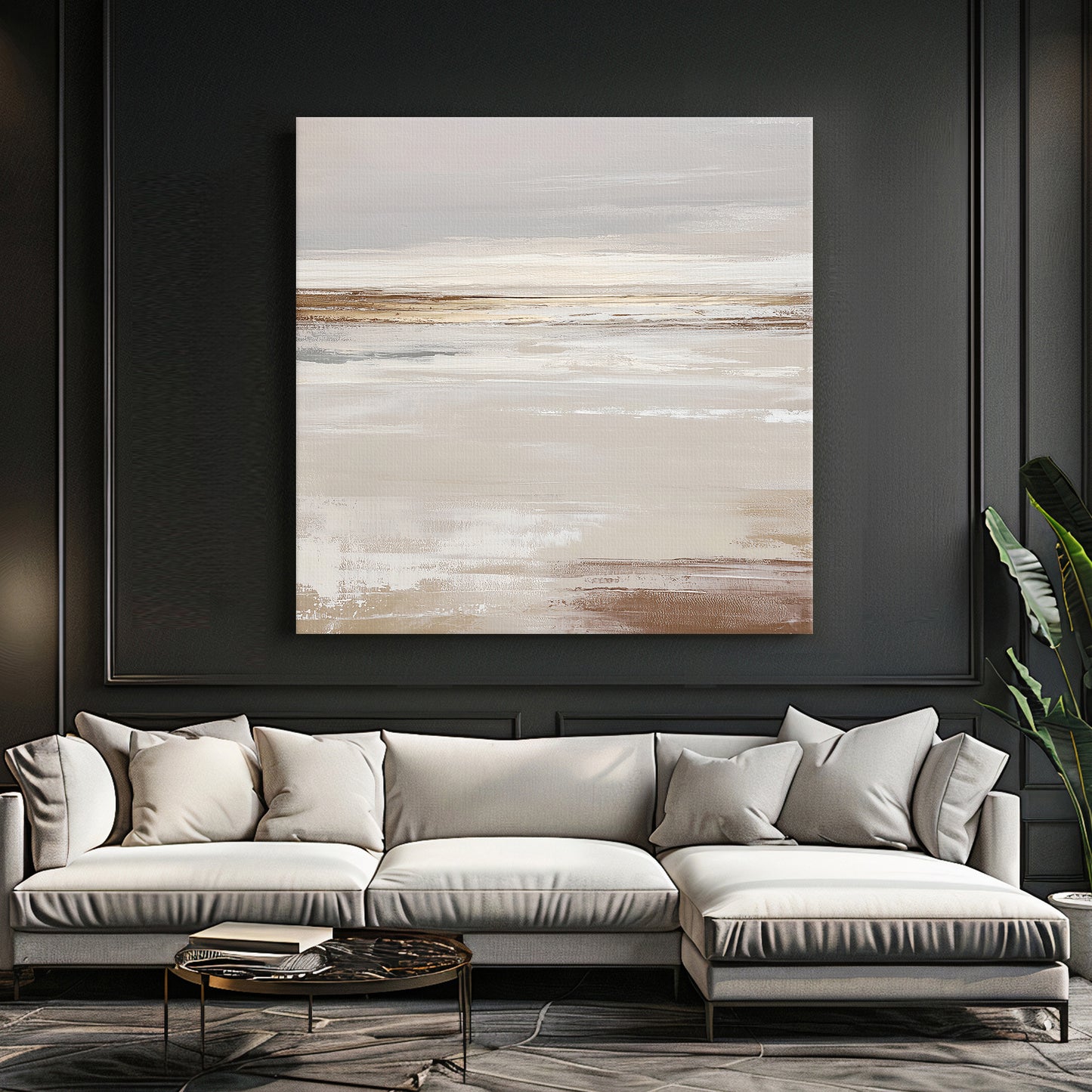 Abstract Minimalist Wall Art Rolled Canvas - "Desert Calm"