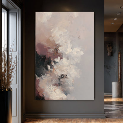 Abstract painting on a wall in a modern interior setting
