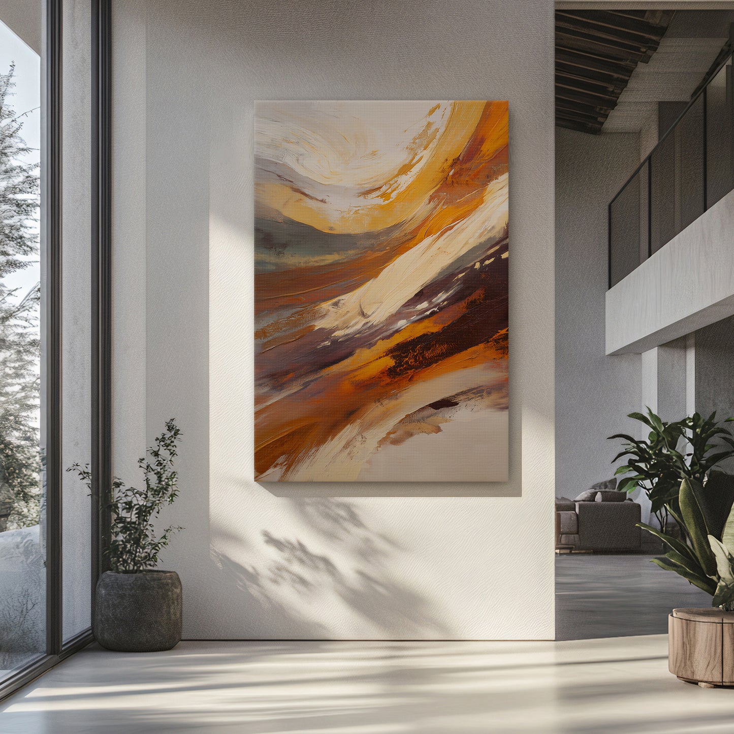 Modern Abstract Digital Download Wall Art - "Terra Swirl"