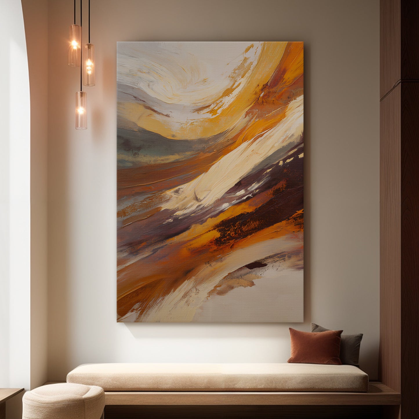 Modern Abstract Digital Download Wall Art - "Terra Swirl"