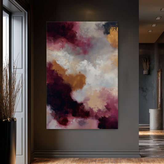Abstract Luxury Stretched Canvas Wall Art - "Berry Nebula"