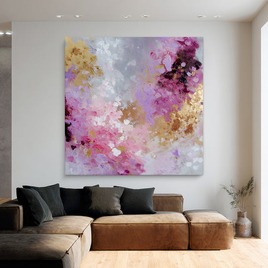 Abstract Luxury Rolled Canvas Wall Art - "Opulent Haze"