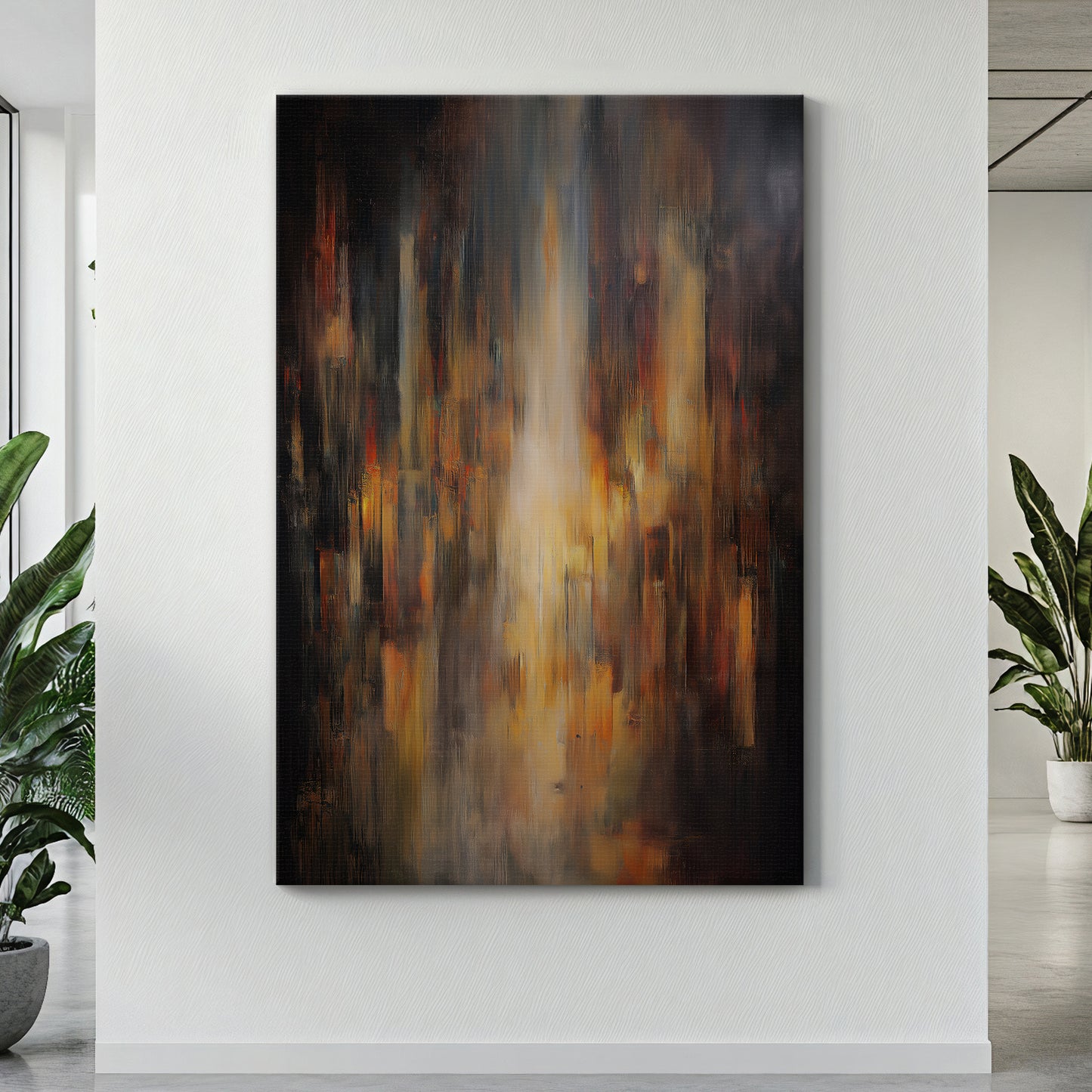 Luminous Abstract Digital Wall Art - "Emberfall"