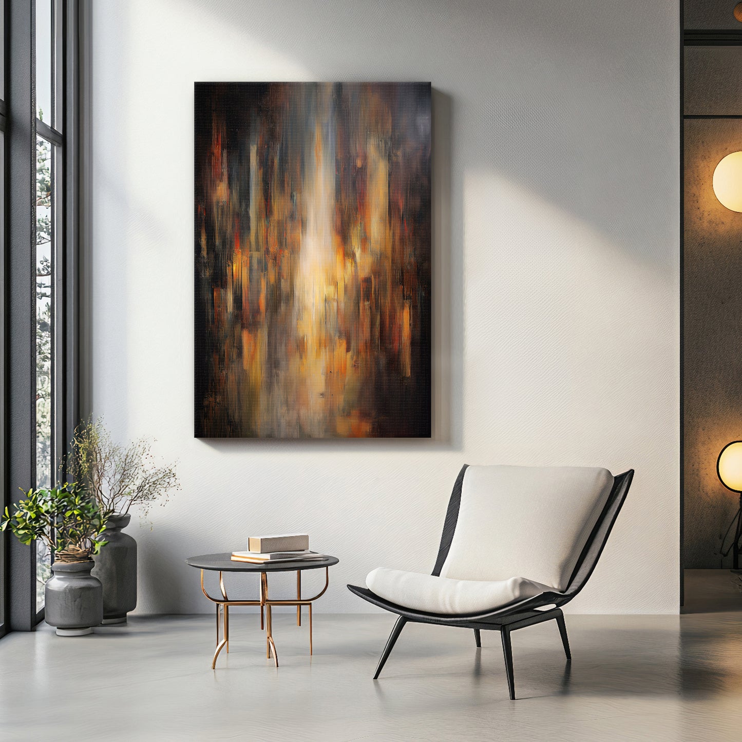 Luminous Abstract Digital Wall Art - "Emberfall"