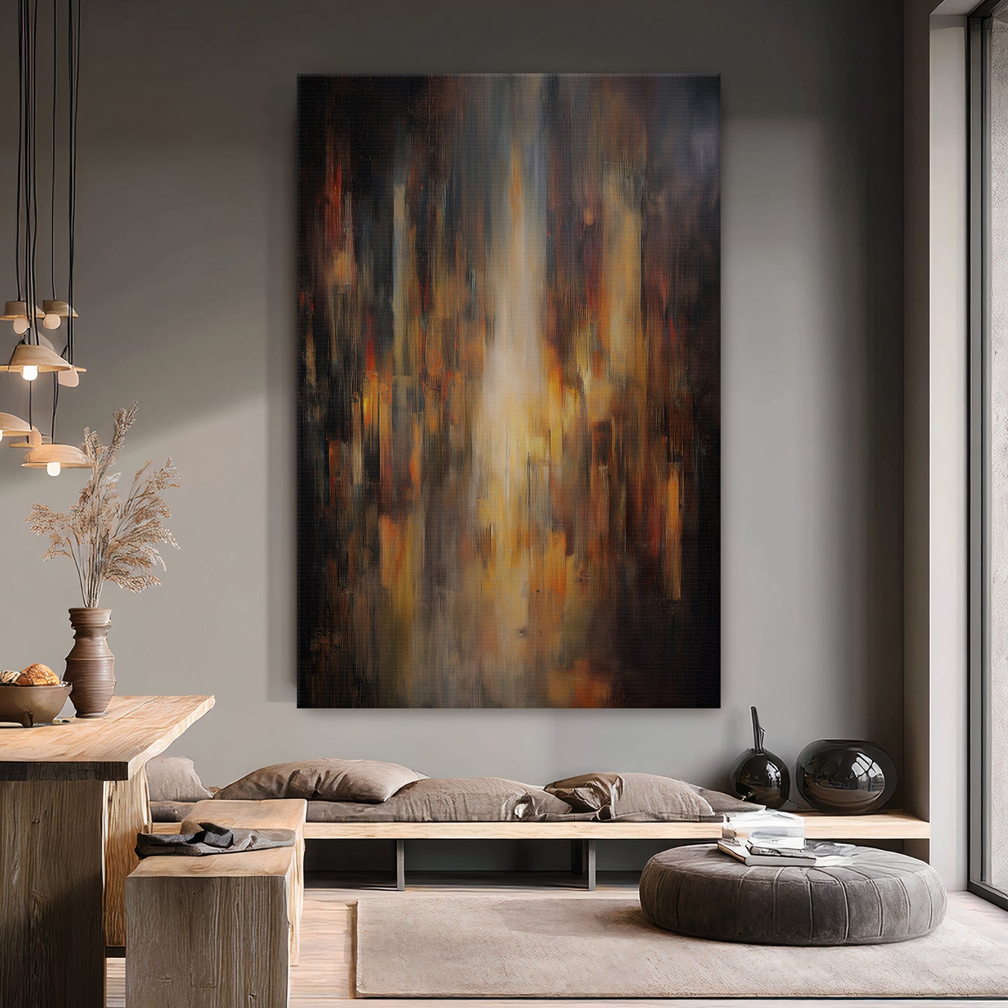 Luminous Abstract Digital Wall Art - "Emberfall"