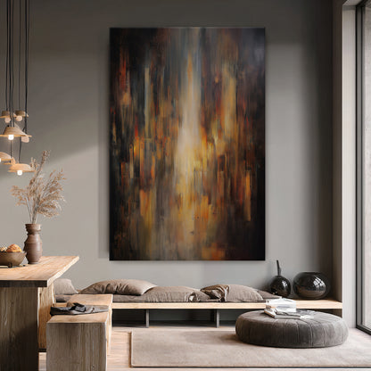 Luminous Abstract Digital Wall Art - "Emberfall"