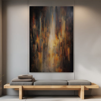 Luminous Abstract Digital Wall Art - "Emberfall"
