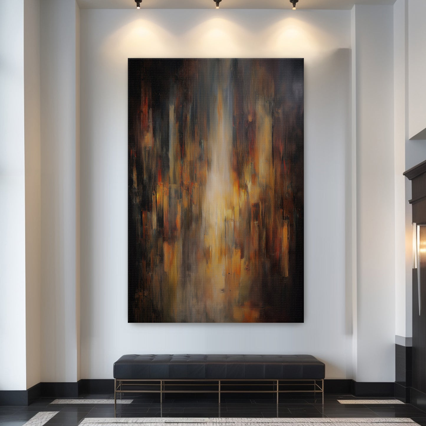 Luminous Abstract Digital Wall Art - "Emberfall"
