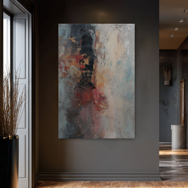 Abstract Artwork Stretched Canvas Wall Art - "Oxide Trace"