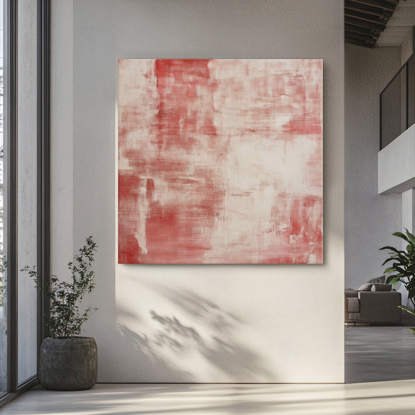 Minimalist Abstract Artwork Rolled Canvas Print - "Rouge Stain"