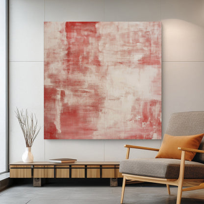 Minimalist Abstract Artwork Rolled Canvas Print - "Rouge Stain"