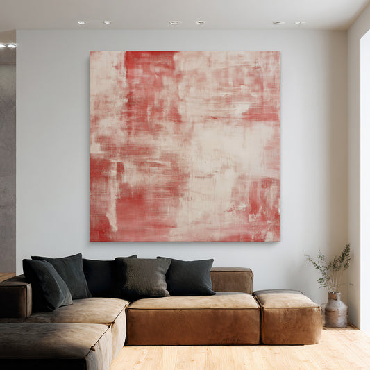 Minimalist Abstract Artwork Stretched Canvas Wall Art - "Rouge Stain"