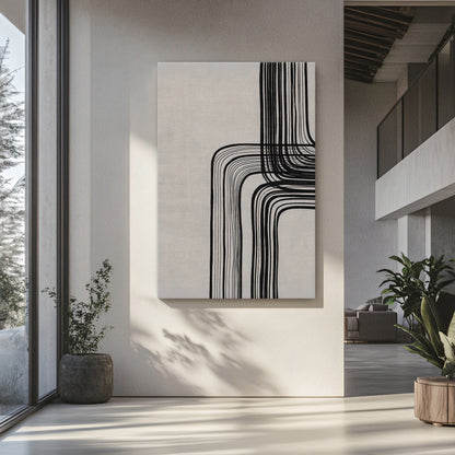 Modern Minimalist Abstract Rolled Canvas Print – Linear Equilibrium