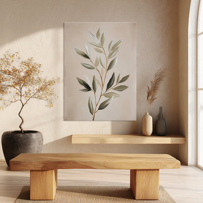 Botanical Stretched Canvas Wall Art – Quiet Olive