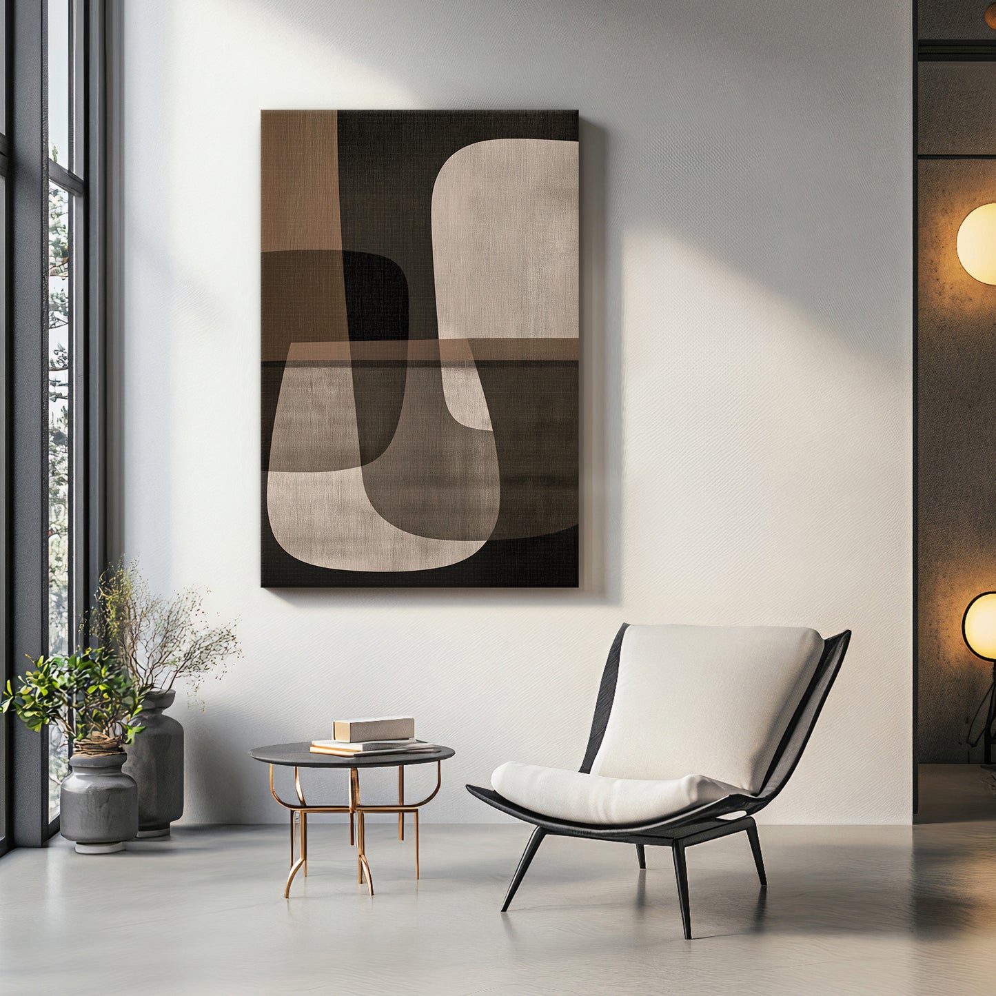 Abstract Wall Art Stretched Canvas Print – Spatial Harmony