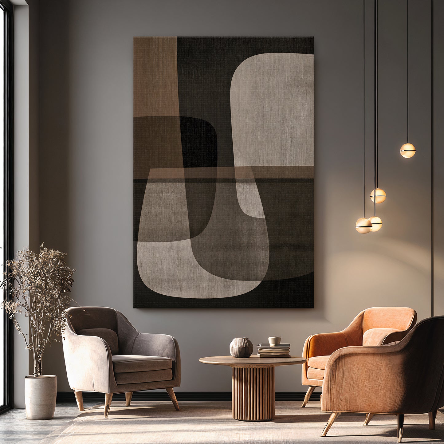 Abstract Wall Art Stretched Canvas Print – Spatial Harmony